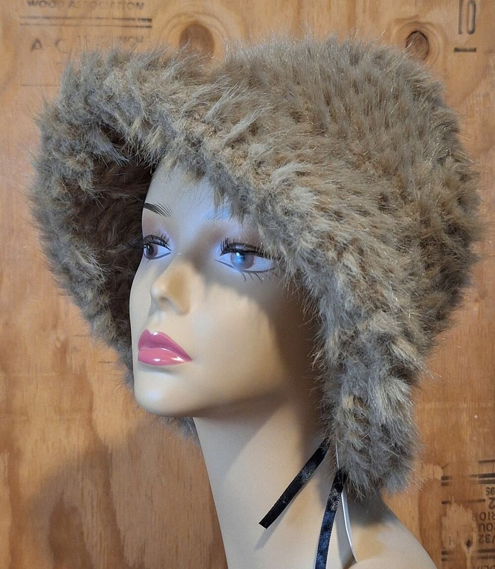 NWT Anthropologie Faux Fur Bucket Hat OS Tan Classic Bohemian Hipster BohoStyle